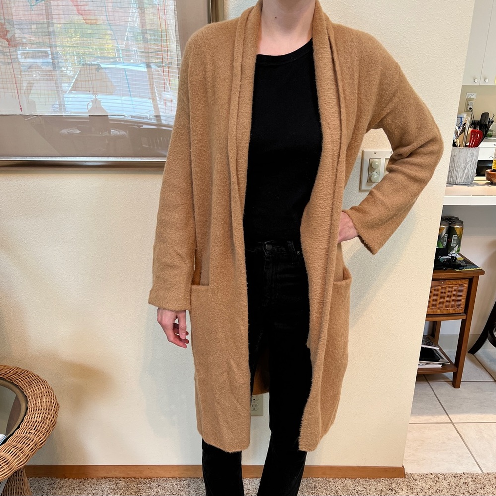 Anthropologie Tan Open-Front Cardigan